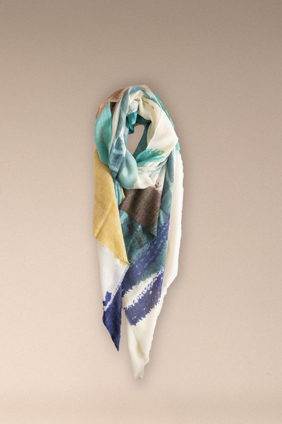 Pashmina Mixta Beige Turquesa