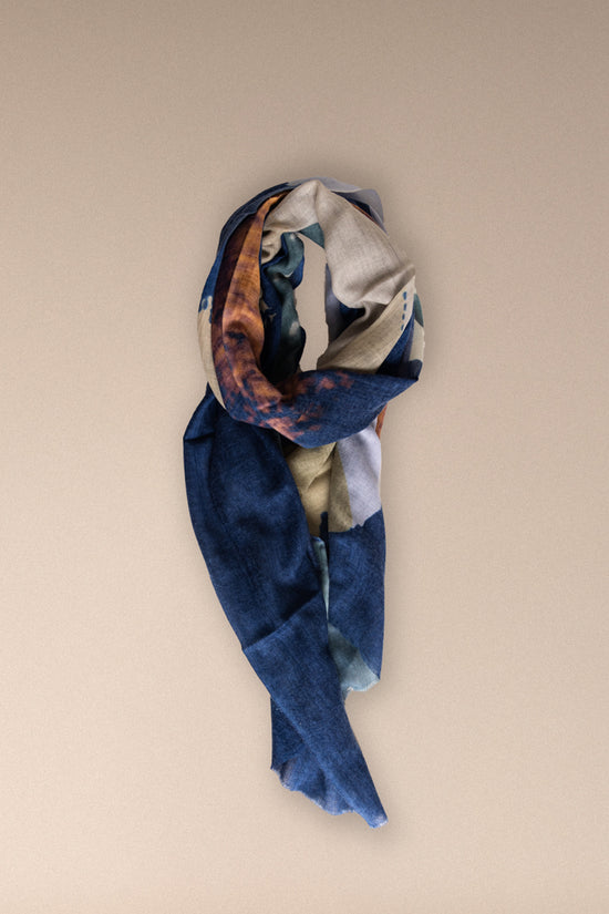 Pashmina Mixta Varios Azules