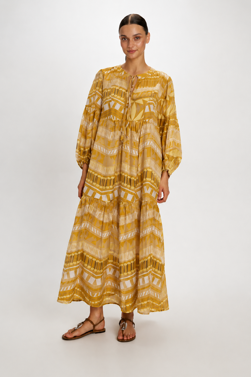 Vestido Nemesis Dress Long Sleeve Gold