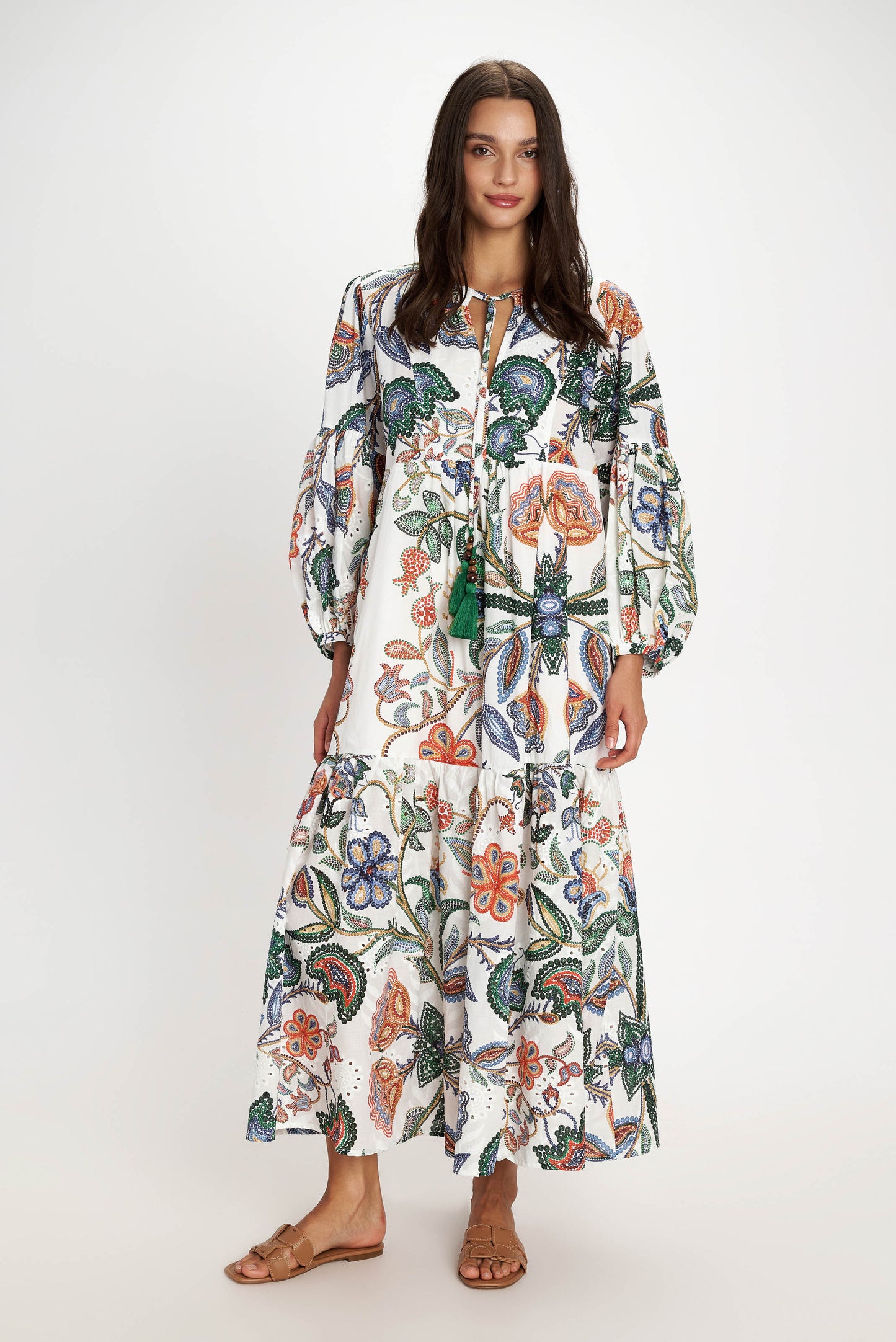 Vestido Fiskardo Broderie Maxi Dress