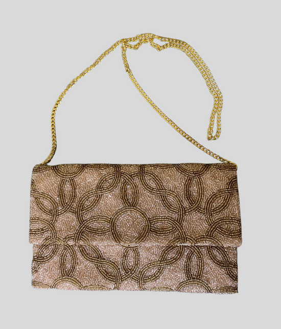 Bolsa India Chaquiras Bicolor Taupe