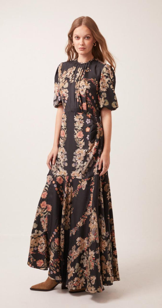 Falguni Vestido Noir Pleat Front Dress